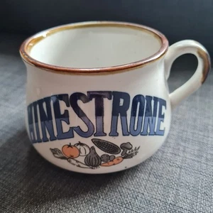 1980's Vintage Retro Minestone Ceramic Soup Mug Bowl With Handle - Unused - Picture 1 of 4
