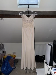 Nude Colour . Long Beautiful Detailed Dress. Strapless Never Worn . Size 14 - Picture 1 of 4
