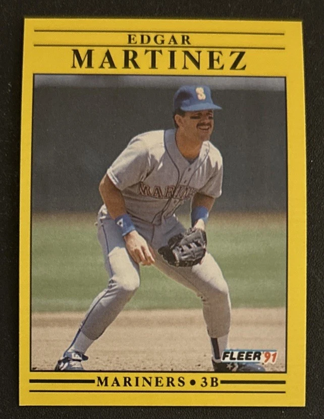 Tarjeta de béisbol Fleer Edgar Martínez 1991 tercer año #457 Mariners 3B en muy buen estado buen estado Foto 1 de 2