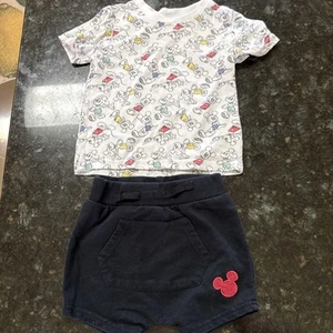 Dizzy Baby Toddler 24 Month Mickey Mouse Shorts Shirt Set - Picture 1 of 4