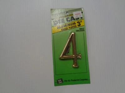 HY-KO 3” Brass Plated Aluminum House Number "4", DCG-3/4 Foto 1 de 2