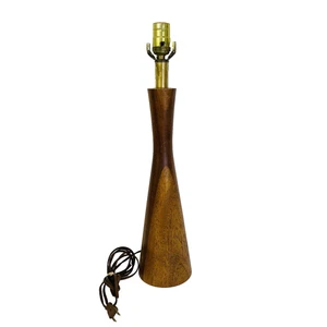 Vintage 1950s Danish Scandi Teak Table Lamp Hourglass Shape Danish Modern MCM - Picture 1 of 24
