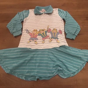 Vintage Baxter Brown Dress Girls Size 6 Band Uniform Parade Striped 80s - Picture 1 of 8