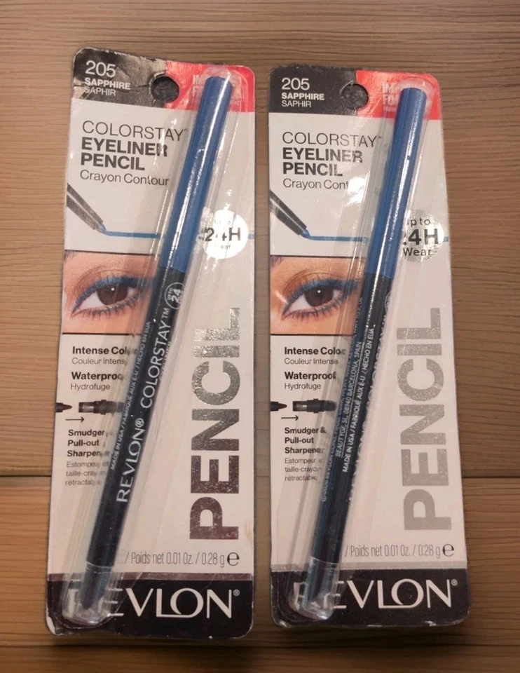 2x Revlon Colorstay 16 Hour Eye Liner with Pull Out Sharpener 205 Sapphire Blue - Image 1 of 1