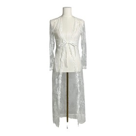 Avidlove White Lace Kimono Robe Sheer Lingerie Wedding Stripper Dancer Sexy S