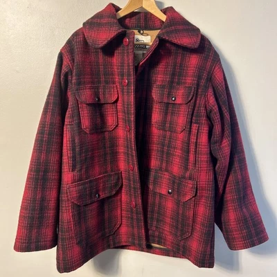 Woolrich Wool Hunting Coat Vintage Red And Black Check Men’s Size 44 - Image 1 of 4