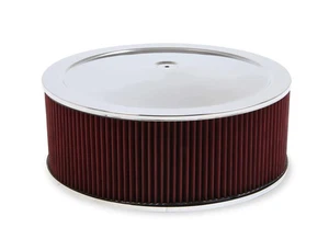 4500 Drop Base Air Cleaner Chrome w/6" Red Washable Gauze Filter - 120-4560 - Imagen 1 de 5