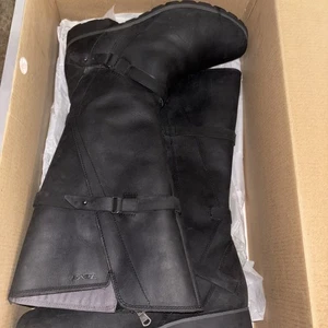 Teva DeLaVina Women's Size 8 Tall Black Leather Waterproof 1003011 Boots New - Picture 1 of 20