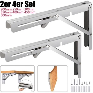 2er 4er Set Klappkonsole Edelstahl oder Stahl belastbar bis 150Kg Klapptisch - Bild 1 von 13