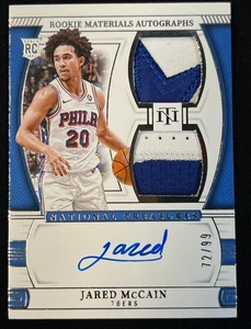 Jared McCain 2024-25 Panini National Treasures Rookie Dual Patch Auto 72/99 RC - Picture 1 of 2