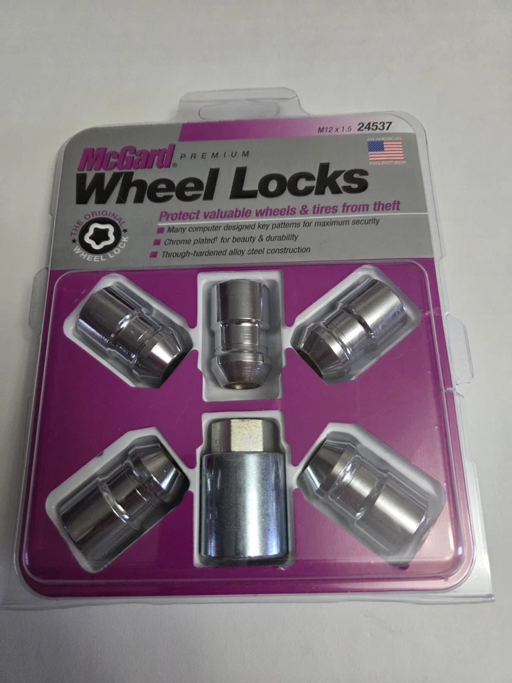 PROTEÇÃO CONTRA ROUBO CROMADA 24537 M12 X 1,5 TRAVAS DE RODA PREMIUM MGARD (NOVO) - Imagem 1 de 4