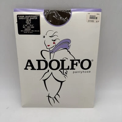 Vintage Adolfo Pantyhose Firm Support Girdletop Shaper Size A Coffee 10FSR (USA) - Image 1 of 4