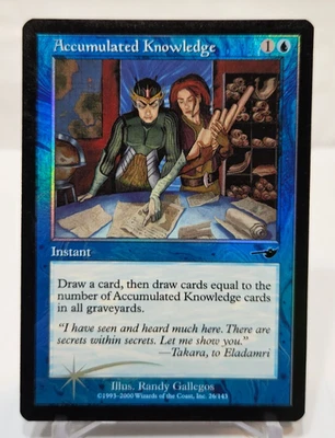 FOIL Accumulated Knowledge Nemesis MTG Magic the Gathering 7212 - Image 1 of 4