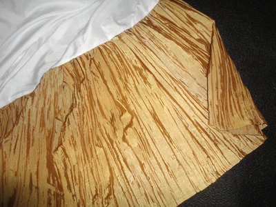 LoomAndMill FLORENCE SILKY CRINKLED GOLD  (1) QUEEN BEDSKIRT SPLIT 21” - Image 1 of 4