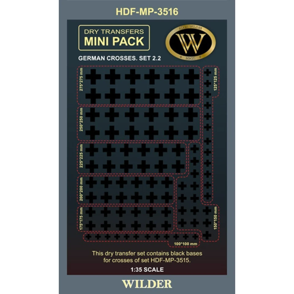 ADAM WILDER TRASFERIBILI GERMAN CROSSES WWII SET. 2.2 1:35 MP3516 - Immagine 1 di 1