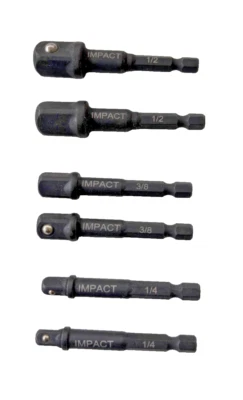 1/4 Hex Quick Release Impact 2 PCS  14 2 PCS 3/8 & 2 PCS  !/2 Square - Image 1 of 4