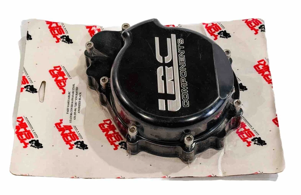 Cubierta de estator LRC grabada en aluminio negro Billet Yana Shiki para Kawasaki ZX-6R Foto 1 de 2