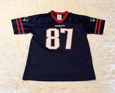 CAMISA ROB GRONKOWSKI JÓVENES NIÑOS GRANDE 14/16 NUEVA INGLATERRA PATRIOTAS 87 EQUIPO ROPA Foto 1 de 4