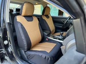 For Ford Escape 2005-ON Front Seat Covers Army Black Coyote Brown Canvas 2PCS - Picture 1 of 7