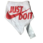 Red and White Nike Just do it Bandana drool bib for infants 0-3 months