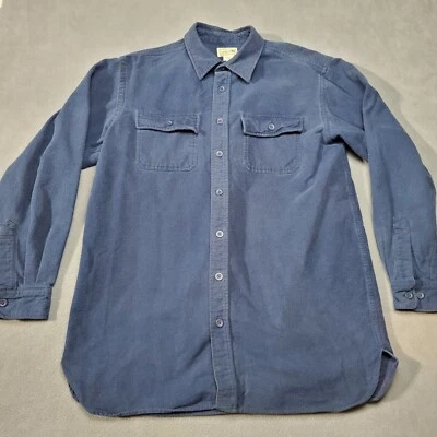 LL Bean Shirt Mens Large Tall LT Blue Chamois Vintage Flannel Long Sleeve - Image 1 of 4