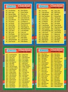 1991 Donruss Checklist Lot (4) #100 #300 #500 #760  (20% *Rebate w 10+ Items) - Picture 1 of 2