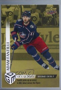 2023-24 Upper Deck Game Dated Moments Rookie Debut Gold /100 Adam Fantilli #4