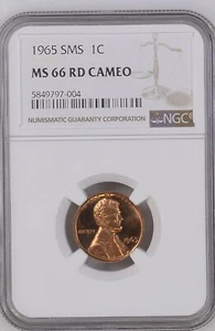 1965 SMS Lincoln Cent NGC Graded MS 66 Red Cameo - Picture 1 of 2
