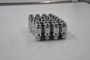 Set 24 ET Spline Lug Nut Kit Chrome 12mm x 1.5 1.4" Tall M12x1.5 Extended Thread - Picture 1 of 7