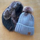 2 X Mens winter hats , skiIng holiday , cold weather VGC Unisex style