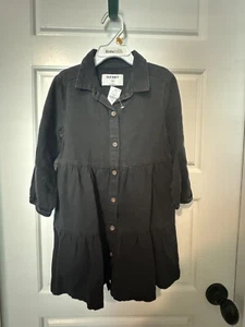 NEW WITH TAGS OLD NAVY Tiered  Black Button Down Dress GIRLS SIZE XS (5) - Picture 1 of 4