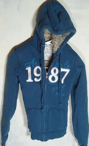 Y2K Aeropostale New York Since 1987 Blue Full Zip Hoodie Jacket Women Size XS - Picture 1 of 5