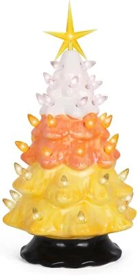 Milltown Merchants Ceramic Halloween Tree - Tabletop Halloween Tree with Lights - Image 1 of 3