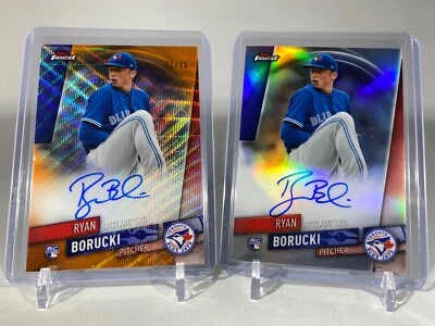 Ryan Borucki Topps Finest Orange Wave Auto 21/25 & Refractor Auto Lot Blue Jays - Image 1 of 4