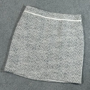 * Falda Corta Casa Blanca Mercado Negro WHBM Rayas Laterales Mezcla Lana Invierno EE. UU. 8 - Imagen 1 de 5