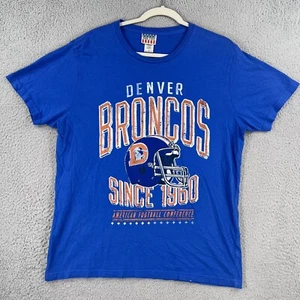 Denver Broncos Shirt Mens Medium Blue Retro Throwback NFL Helmet Graphic Tee - Picture 1 of 8