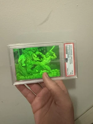 1993 MARVEL UNIVERSE 3-D HOLOGRAMS #H-IV SPIDER-MAN VS. VENOM PSA 7 - Image 1 of 3