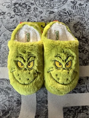 GRINCH - Damas Med 7/8 PIEL SINTÉTICA Espuma con Memoria Capucha Espalda Zapatillas Casa Zapatos NUEVO Foto 1 de 4