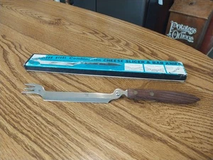 Vintage Rosewood Handle Stainless Steel Combination Cheese & Bar Knife Japan NOS - Picture 1 of 14