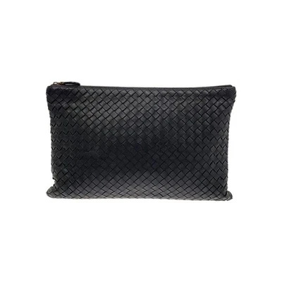 BOTTEGA VENETA Intrecciato Second Bag Clutch Bag Leather Black 87365c - Image 1 of 4
