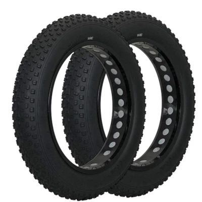 2 COPERTONI 20X4.00 FAT BIKE TASSELLATO RIGIDO NERO PNEUMATICO GOMMA BICI - Bild 1 von 2