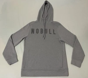 Felpa con cappuccio uomo Nobull pullover grigio piccola S scritta - Foto 1 di 4