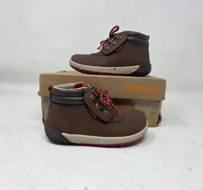 New toddler boys 6 Merrell Bare Steps brown hiking boots 2.0 - Image 1 of 4