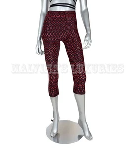 ALEXANDER MCQUEEN CROPPED LEGGINGS MULTI COLORED PRINT PANTS sz L / LARGE - Picture 1 of 9