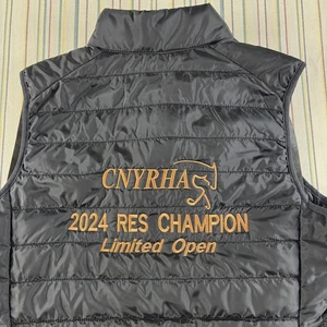 CNYRHA Vest Womens Medium Black Puffer Western Rodeo 2024 Res Champion Award - Picture 1 of 11