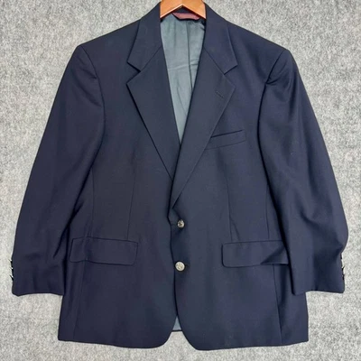 Blazer Nordstrom Classics masculino 43/37 sht lã marinha sob medida EUA peito único - Imagem 1 de 4
