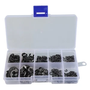 E Clip Snap Business Industrial 1.5-10mm 10 Sizes Black Carbon Steel Circlip - Picture 1 of 16