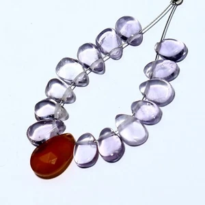 Cuentas de pera facetadas amatista cornalina briolette piedras preciosas sueltas naturales joyería - Imagen 1 de 5