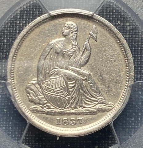 1837 Seated Liberty Dime PCGS AU Details No Stars Small Date Cover