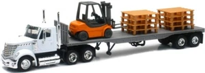 New  Ray 1/43 Int'l Lonestar w/Flatbed Trailer, Forklift & Pallets (Die NRY16643 - Picture 1 of 1
